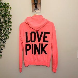 VS PINK. Neon Pink Zip Up Hoodie